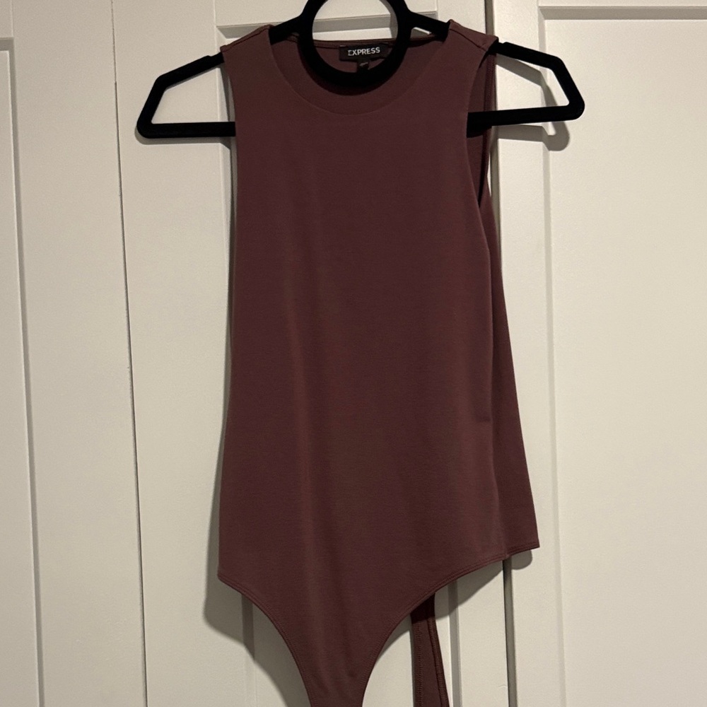 Express Women's Sleeveless Chocolate Bodysuit